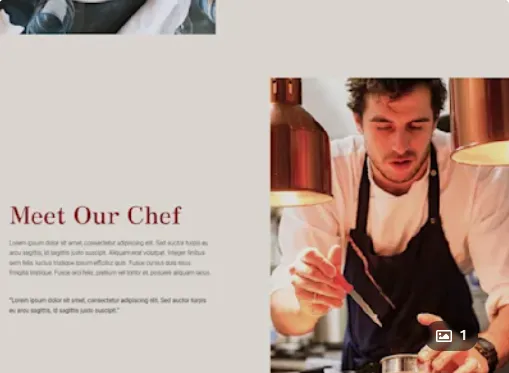 Restaurant landing page