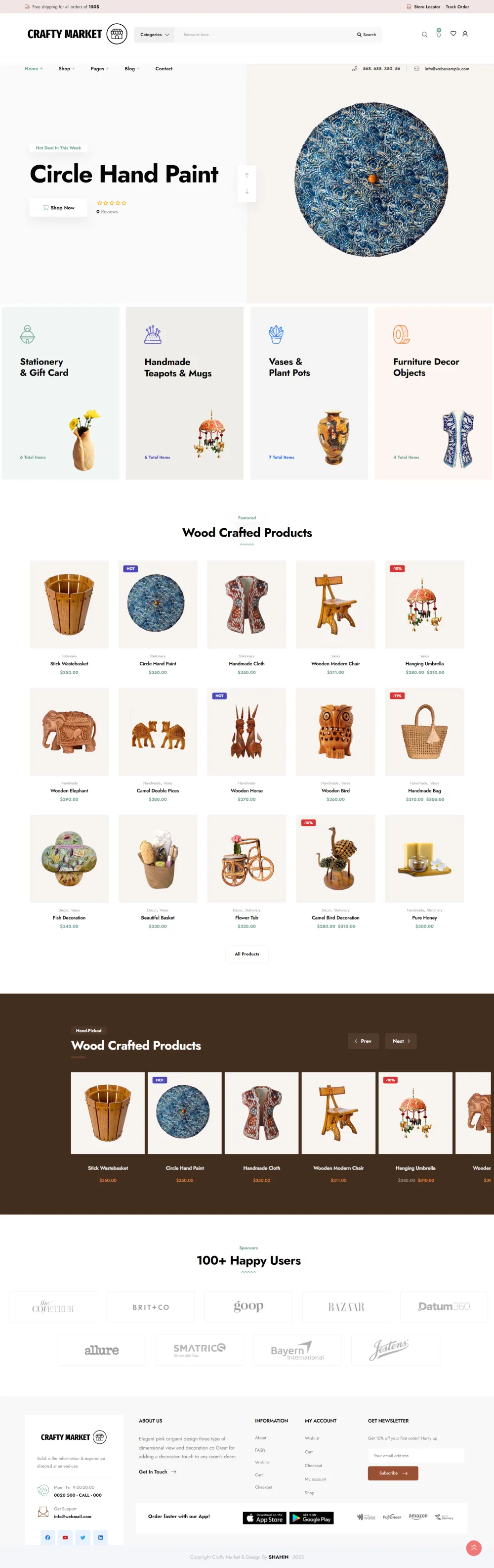 Crafty Market crafts products ecommerce website in wordpress